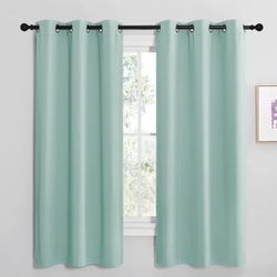 NICETOWN Bedroom Blackout Curtain Panels, 1 Pair, 55 by 68-inch, Aqua