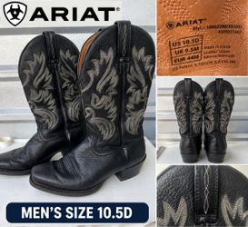 Ariat Men’s Black Leather Western Cowboy Boots – Size 10.5D