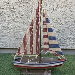 Sailboat USA red white and blue