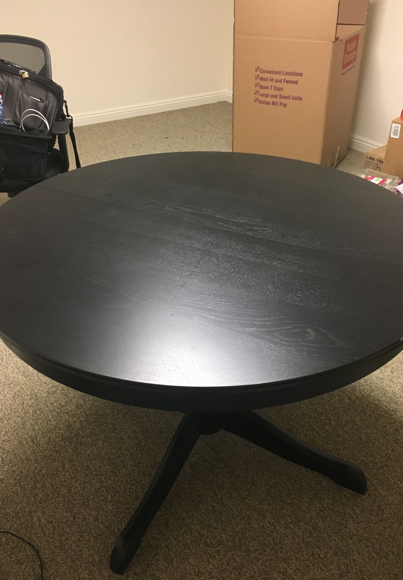 Black Round Wooden Kitchen Table
