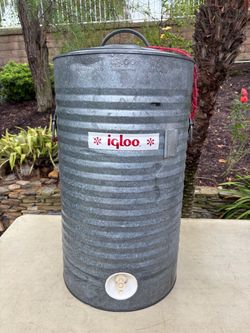 Vintage Igloo 15 Gallon Galvanized Steel Water Cooler