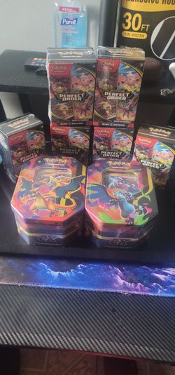 🔥 Pokémon Sealed Lot - Perfect Order & Charizard Tins 🔥