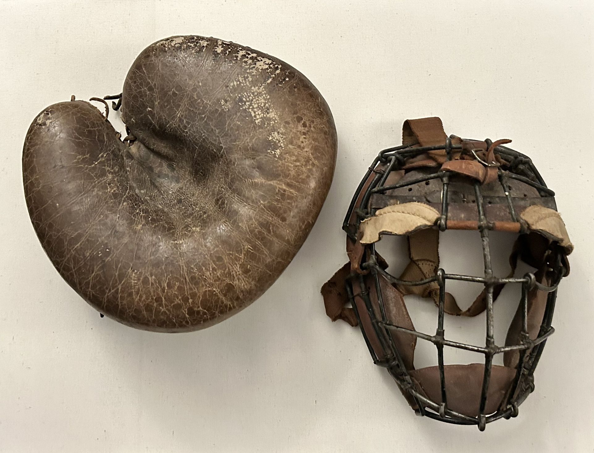 Vintage 1900’s Catchers Mask & Catchers Glove