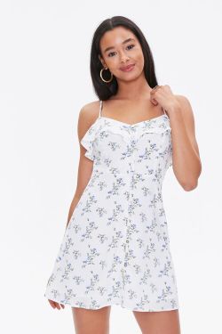 Forever 21 Blue Floral Dress Brand New With Tags Size Large !