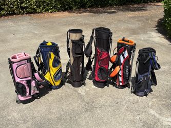 Assorted kids/youth stand golf bags