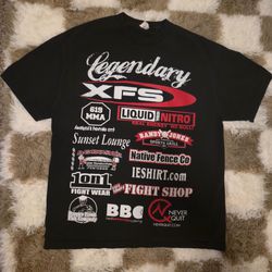 ​Vintage 2000s XFS (Extreme Fighting Series) double-sided MMA sponsor tee 🥊
​Features front & back prints featuring 619 MMA, Liquid Nitro, 1on1 Fight