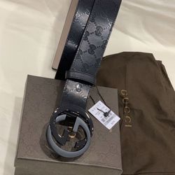 NWT Black Shiny Gucci Belt