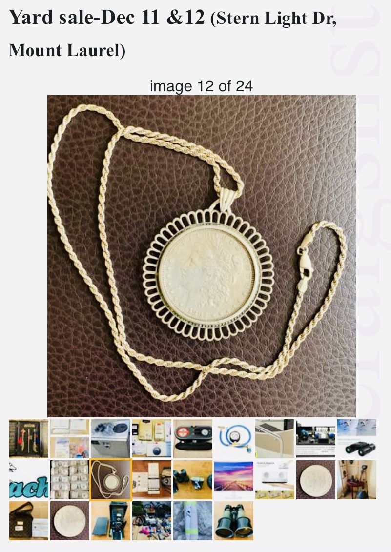 1882 Morgan Silver Dollar Coin Necklace
