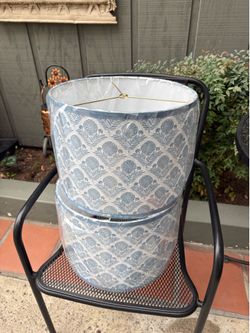 Blue & White Round Lamp Shades NEW $20 each