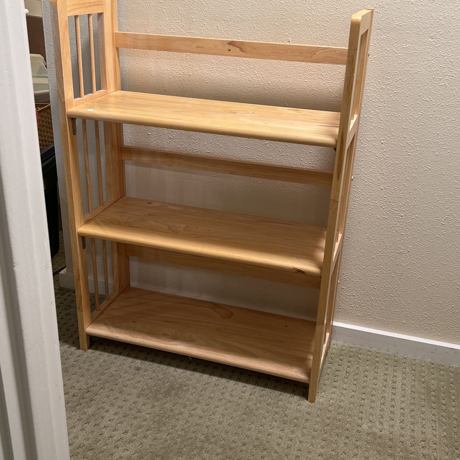 Solid Wood Hardwood Foldable Bookshelf