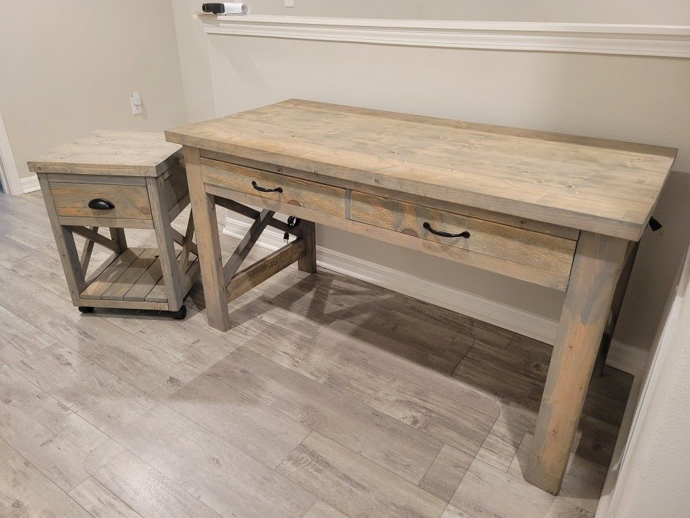 Desk With Printer Stand