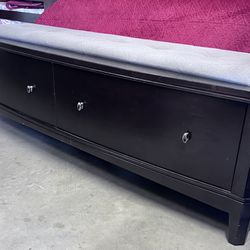 Cabinet With Storage And Seating. Two Large Large Storage Drawers And Padded Seat.