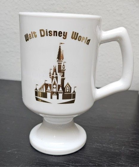 Disney World 50th Anniversary Milk Glass Coffee Mug 