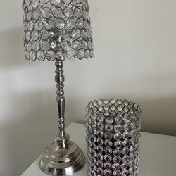 Lamp W/  Matching Candle Holders Left