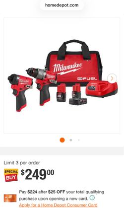Milwaukee M12 FUEL 12-Volt Lithium-Ion Brushless Cordless Hammer Drill and Impact Driver Combo Kit w/2 Batteries and Bag (2-Tool)