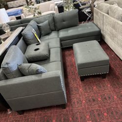 Sectional With Storage Ottoman
