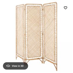 3-Panel Rattan Room Divider