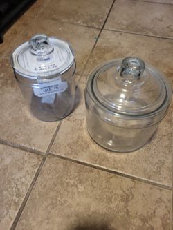 Anchor Hocking Heritage Hill Glass Jars Set of 2