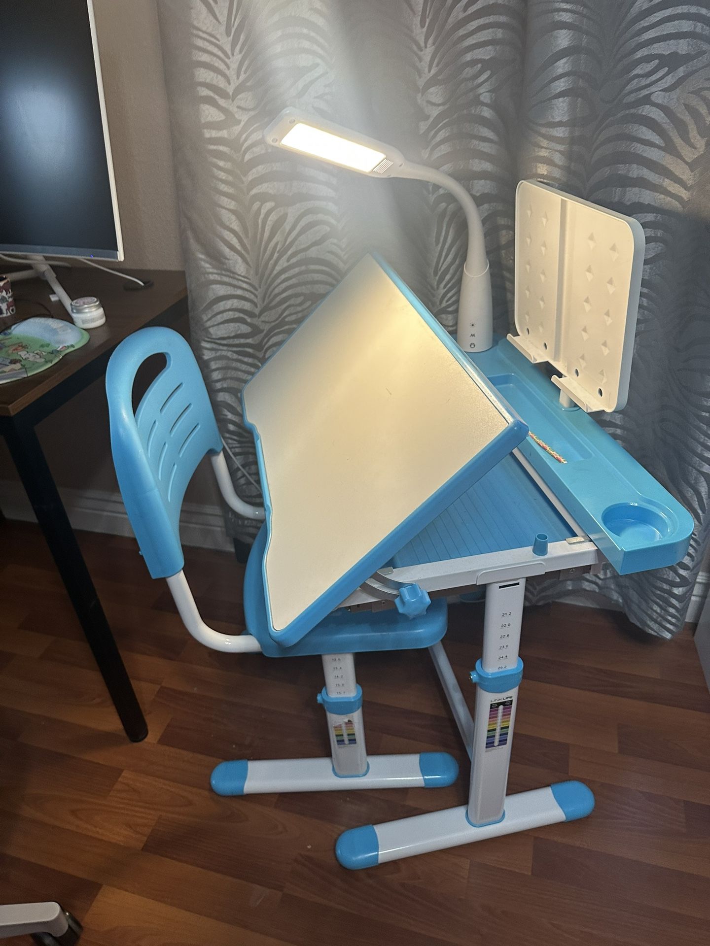 Kid Study Desk And Chair , With Lamp
