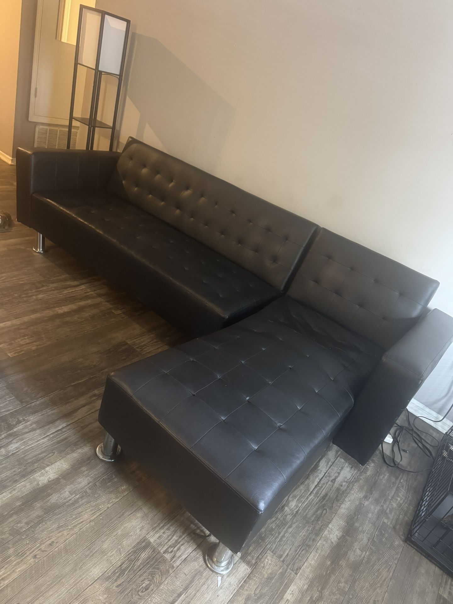 Used Black Leather Sectional