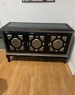 Grey and Black Textured 3 Door Server