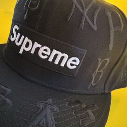 Supreme x New Era MLB Box Logo Fitted Hat (Black) – Rare!