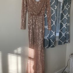 champagne sequin dress