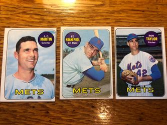 NEW YORK METS 1969 Champion baseball cards-Kranepool, Taylor, Martin
