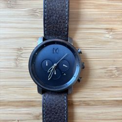 MVMT Chrono Watch - Gunmetal/Dark Brown Leather