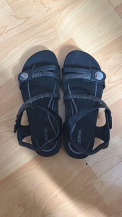 Aetrex Jess sandals in black sparkle - Womens 7.5 - 8