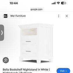 Bella Bookshelf Nightstand in White