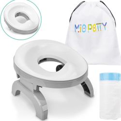 New! Portable Potty for Toddler Travel Potty Training Seat Kids 2-in-1 Potty Chair Foldable Toilet Trainer with Potty Liners and Carry Bag (2-in-1 Pot