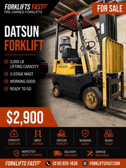 DATSUN forklift 3500 lb capacity ,2 stage working good