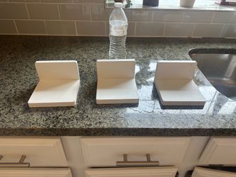 wall. shelf 3 small white for bathroom or bedroom or kitchen decor