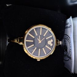 Rare Disney Parks Mickey Mouse Gold Bracelet/Bangle Watch
