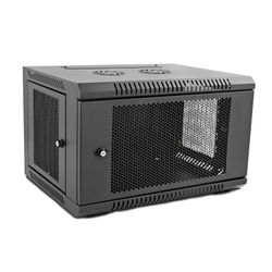 V7 RMWC6U-1N 6U Wall Mount Rack Cabinet Enclosure (Fully assembled, vented door, adjustable mounting rails, Black)