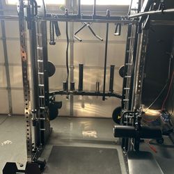 Functional trainer at Smith machine rack