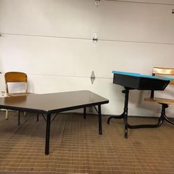 Vintage Student Desk & Art Table