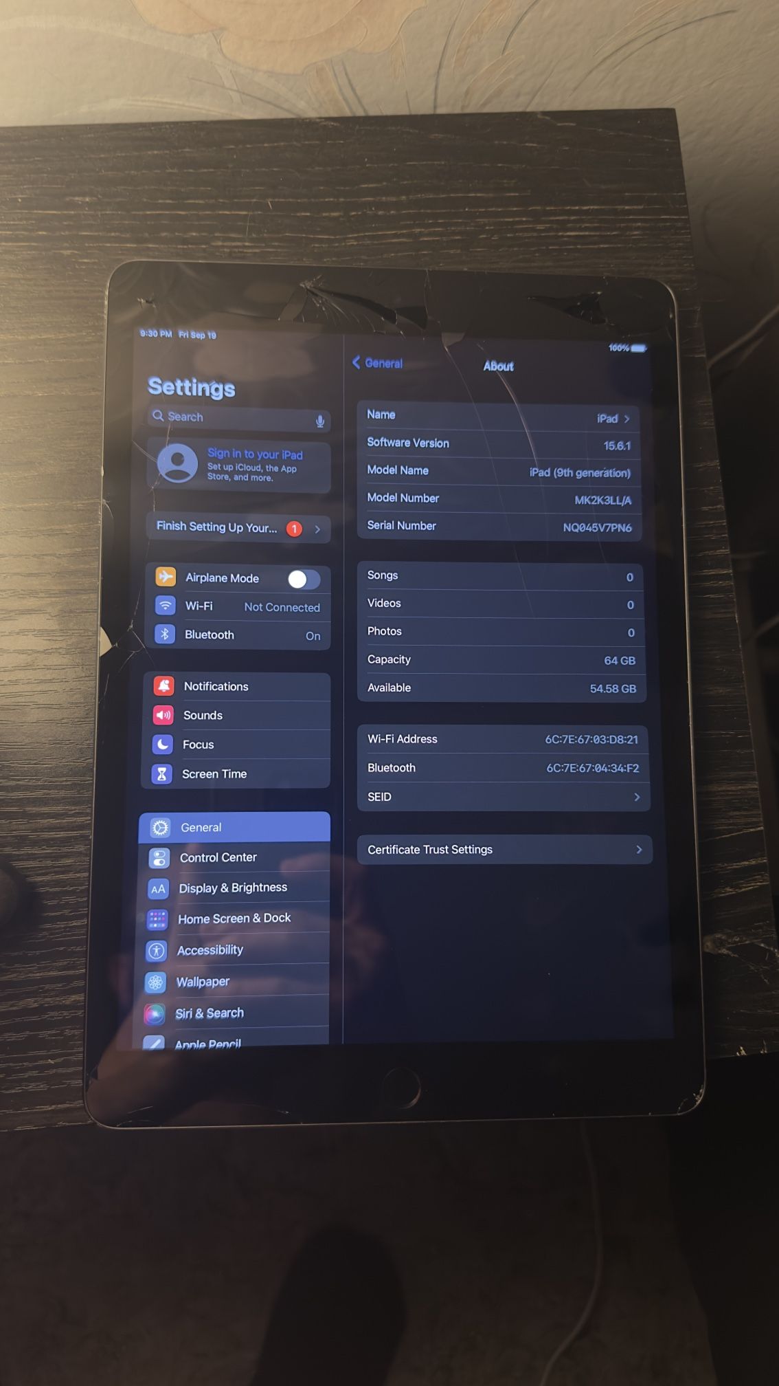 2021 9th Generation iPad