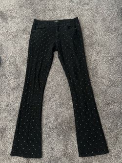 black denim flare jeans