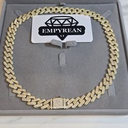 13MM 20 Inch  925 VVS1 Moissanite Cuban Link Chain