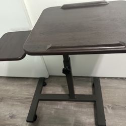Adjustable height (sit/stand) wooden laptop desk for small space 