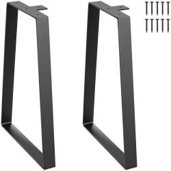 456^16 inch Trapezoid Steel Table Legs, Replacement Furniture Legs Set of 2 for DIY Coffee Tables, Modern Desks, Bench, Night Stands, Sofa, Max Load 4