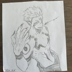 Sukuna  Hand Drawn Sketch  anime Jujutsu Kaisen 