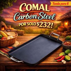 Comal doble carbón steel