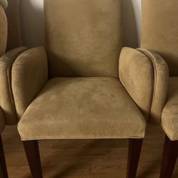 Chairs (4) Cloth Material Tan/brown 