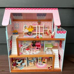 KidKraft Chelsea Doll Cottage Wooden Dollhouse, Furnitures INCLUDED, Dolls & More.