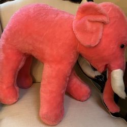 HUGE PINK TOY STUFFED ELEPHANT 3FT