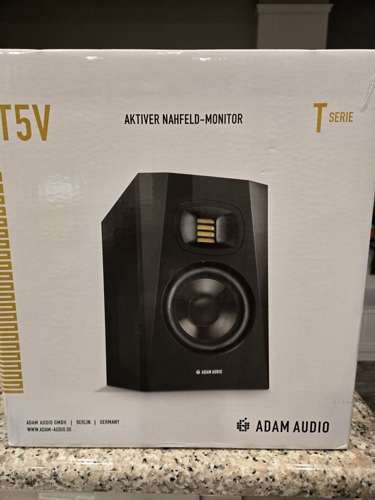 ADAM Audio T5V Studio Monitor for recording, mixing and mastering, Studio Quality Sound (Single)