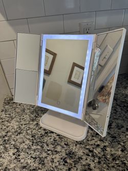 White LED Folding Makeup Mirror